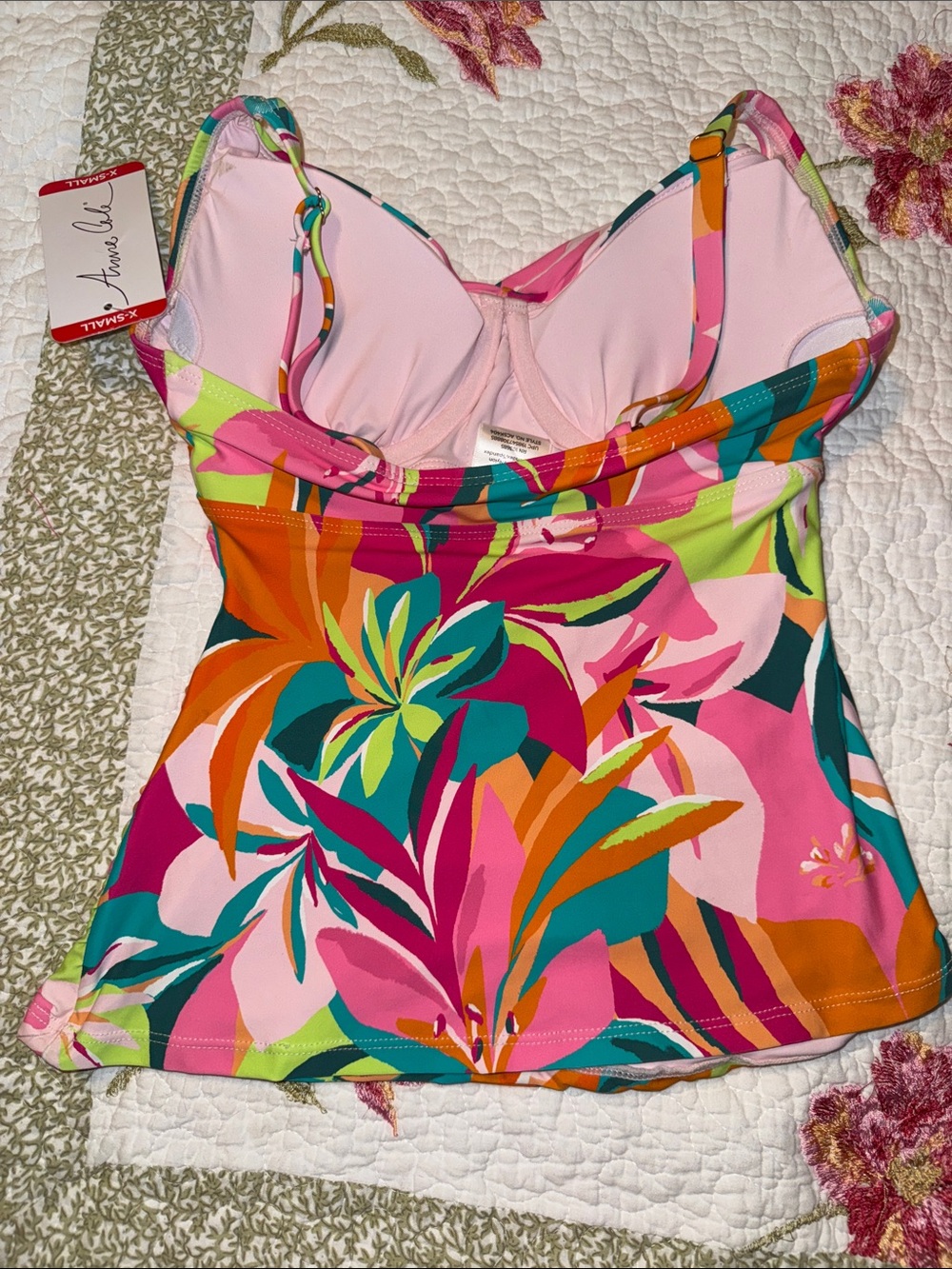 NWT Anne Cole Bright Floral Tankini/Skirt Seim Set - Picture 7 of 7